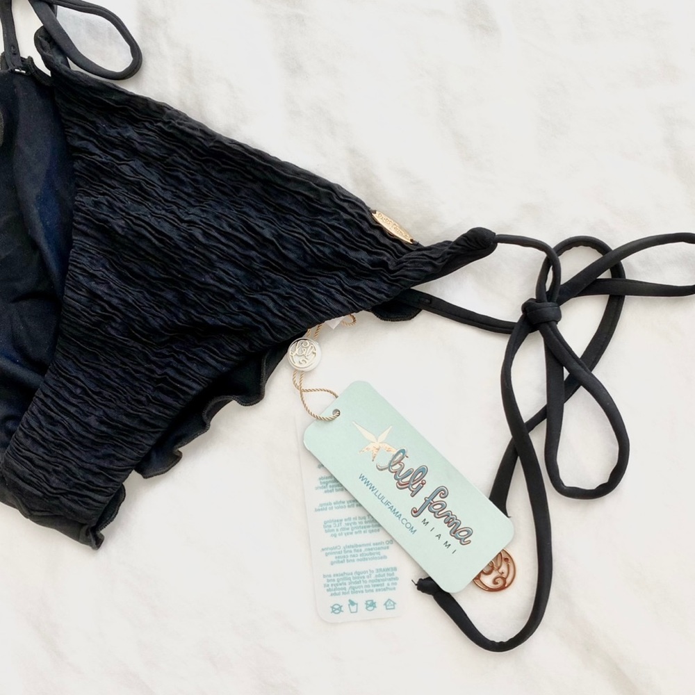 {luli fama} black brazilian bottoms - ruched back